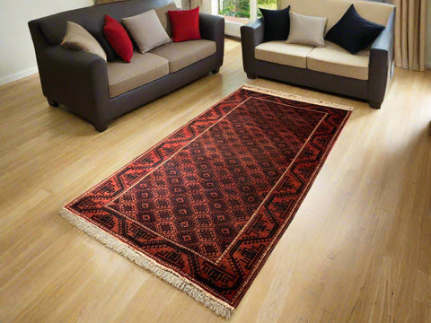 Terkaman Tribal Baluch Oriental Rug; 4' 4" x 8' 4"  (A)