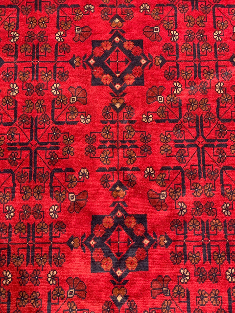Terkaman Tribal Afghan Oriental Rug, size 5' 5" x 7' 8"