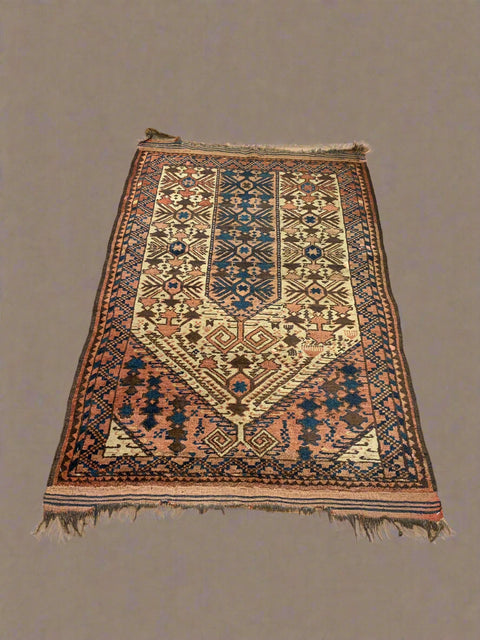 Terkaman Tribal Baluch Oriental Rug; 3" x 5" (A) Antique