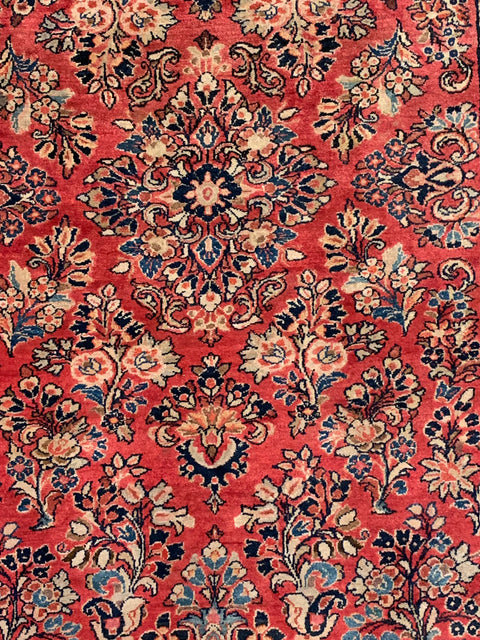 Timeless Beauty, Woven by Hand. Antique Persian Sarouk Rug, size 3' 5" x 5" (F)