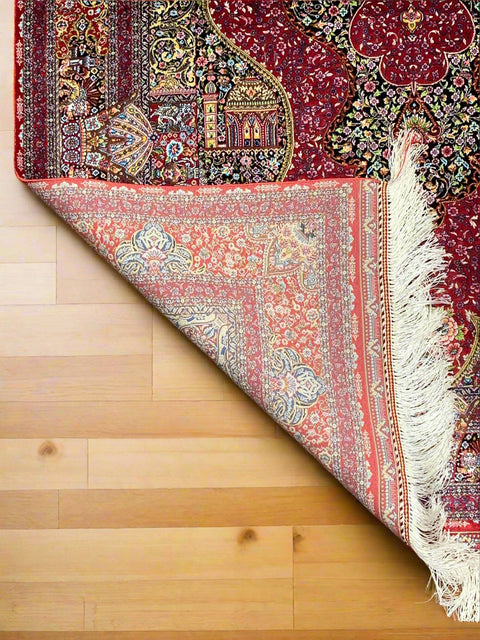 Exquisite 100% Silk Persian Design Rug – Elegant and Luxurious, size 3' 3" x 5"  (H)