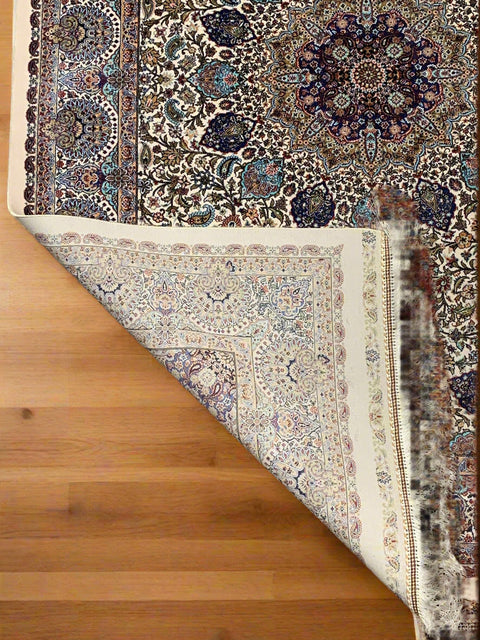Exquisite 100% Silk Persian Design Rug – Elegant and Luxurious, size 3" x 5" (H)