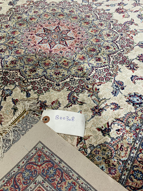 Exquisite 100% Silk Persian Design Rug – Elegant and Luxurious, size 3" x 5" (H)