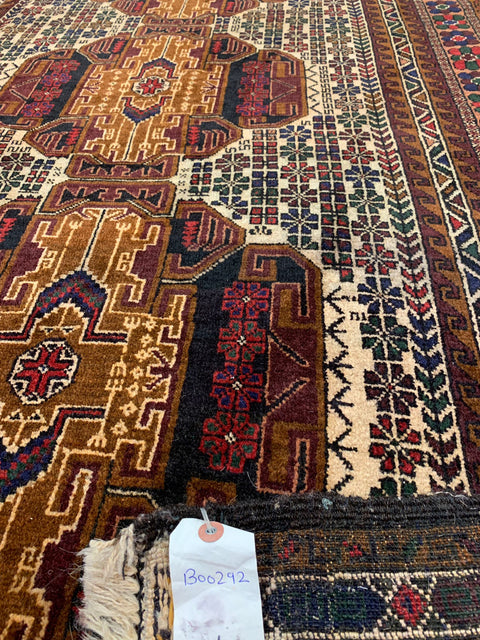 Terkaman Tribal Afghan Oriental Rug, size 3' 10" x 6' 8" (C)
