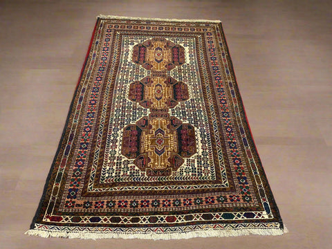 Terkaman Tribal Afghan Oriental Rug, size 3' 10" x 6' 8" (C)