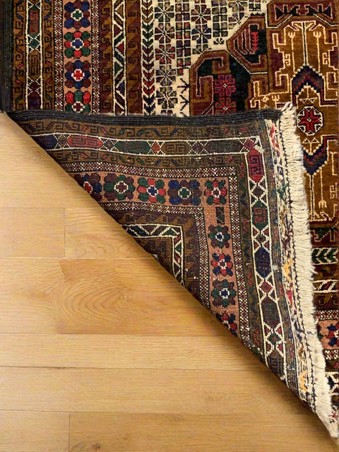 Terkaman Tribal Afghan Oriental Rug, size 3' 10" x 6' 8" (C)