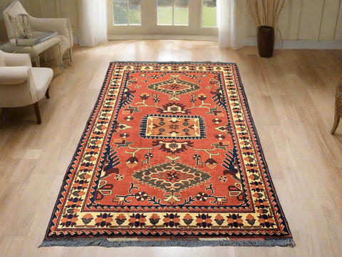 Terkaman Tribal Afghan Oriental Rug, size 4" x 5' 8"