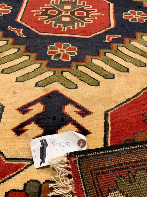 Terkaman Tribal Afghan Oriental Rug, size 4' x 5' 9"