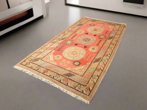 Antique Khotan Samarkand Rug, circa 1910's, size 4' 6" x 8' 8"