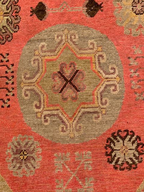Antique Khotan Samarkand Rug, circa 1910's, size 4' 6" x 8' 8"
