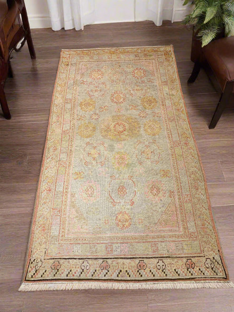 Antique Khotan Samarkand Rug, circa 1910's, size 4' 7" x 8' 6"