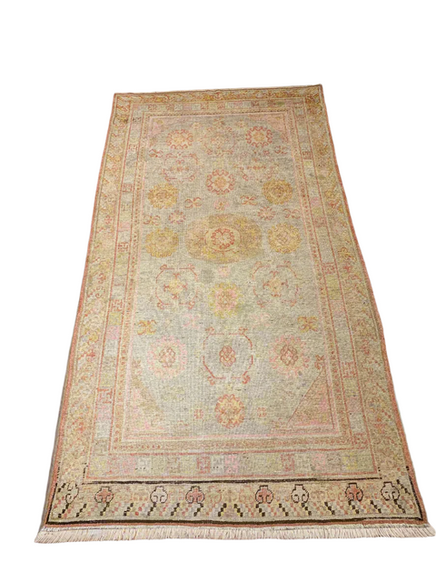 Antique Khotan Samarkand Rug, circa 1910's, size 4' 7" x 8' 6"