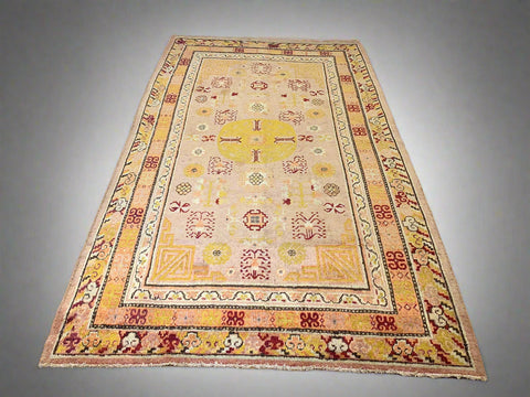 Antique Khotan Samarkand Rug, circa 1910's, size 4' 9" x 8' 9"