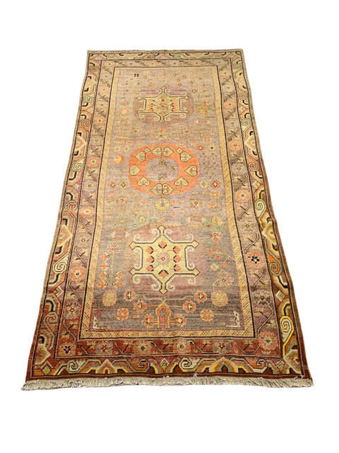 Antique Khotan Samarkand Rug, circa 1910's, size 4' 9" x 9' 9"
