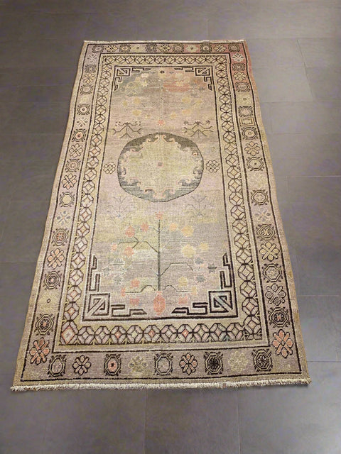 Antique Khotan Samarkand Rug, circa 1910's, size 4' 10" x 9' 4"