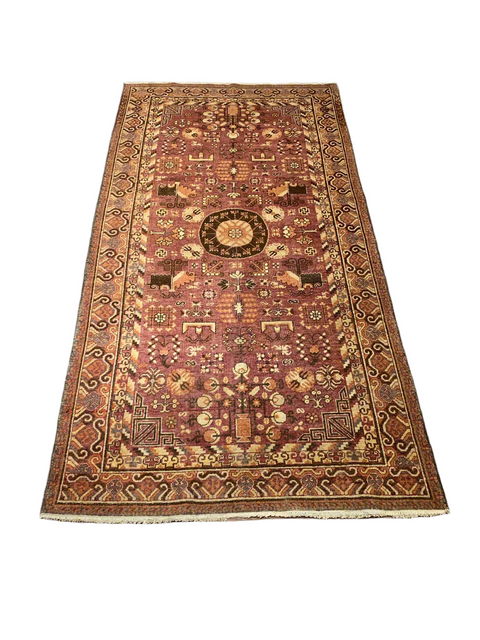 Antique Khotan Samarkand Rug, circa 1910's, size 5" x 9' 4"
