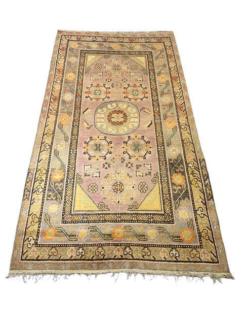Antique Khotan Samarkand Rug, circa 1910's, size 4' 8" x 8' 10"