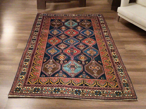 Timeless Beauty, Woven by Hand. Antique Persian Afshar Rug, size 5" x 7' 9"