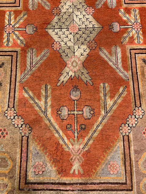 Antique Khotan Samarkand Rug, circa 1910's, size 5' 3" x 8' 7"