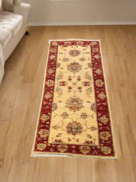 Hand-Knotted Sultanabad Vegetable-Dyed Wool Rug, 2" x 4' 9"  (K)