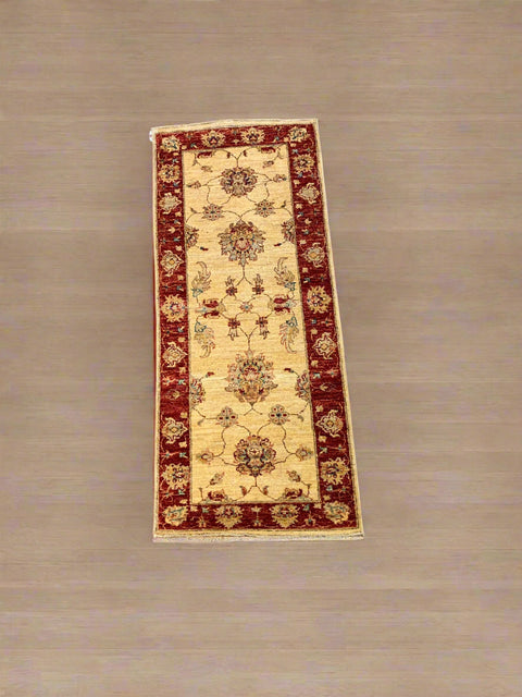 Hand-Knotted Sultanabad Vegetable-Dyed Wool Rug, 2" x 4' 9"  (K)