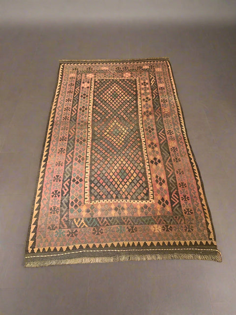 Afghan Kilim Handwoven flatweave Rug – size 4' 8" x 8' 4"