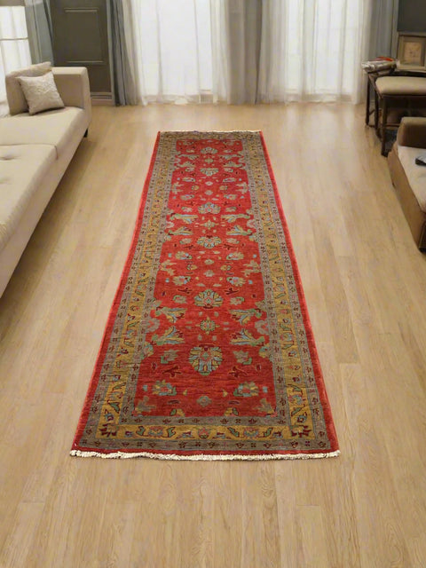 Hand-Knotted Sultanabad Vegetable-Dyed Wool Rug, 2' 9" x 9' 6"  (K)