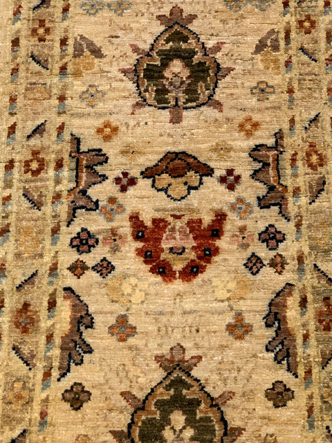 Hand-Knotted Sultanabad Vegetable-Dyed Wool Rug, 1' 9" x 4' 10"