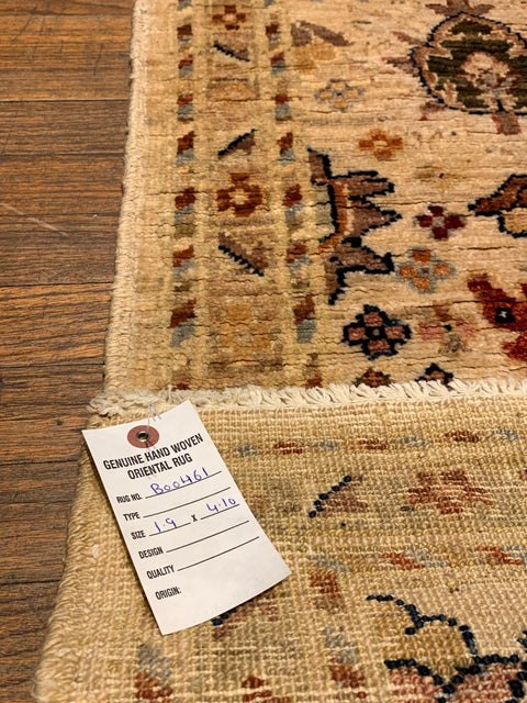 Hand-Knotted Sultanabad Vegetable-Dyed Wool Rug, 1' 9" x 4' 10"