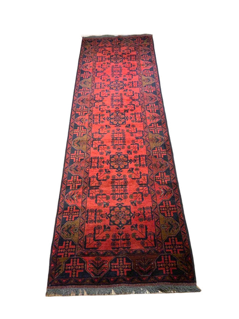 Terkaman Tribal Afghan Oriental Rug, size 2' 9"x 9' 7"  (C)