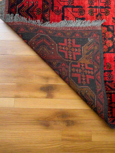 Terkaman Tribal Afghan Oriental Rug, size 2' 9"x 9' 7"  (C)
