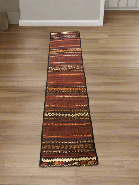 Afghan Kilim Handwoven flatweave Rug – size 2" x 9"