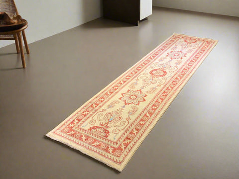 Hand-Knotted Sultanabad Vegetable-Dyed Wool Rug, 2' 6" x 10"  (K)