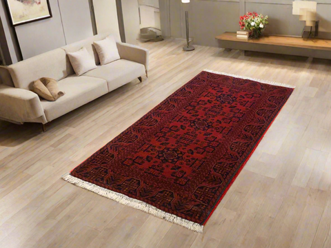 Terkaman Tribal Afghan Oriental Rug, size 2' 9" x 6' 2"  (C)