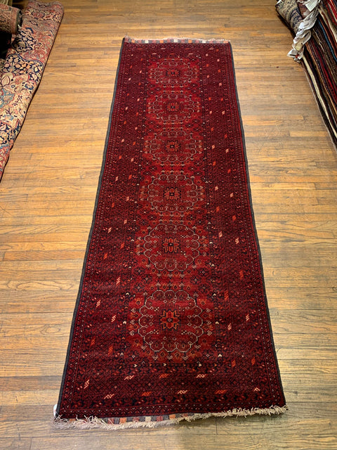 Terkaman Tribal Afghan Oriental Rug, size 3" x 9' 4"  (C)