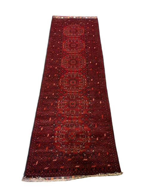Terkaman Tribal Afghan Oriental Rug, size 3" x 9' 4"  (C)