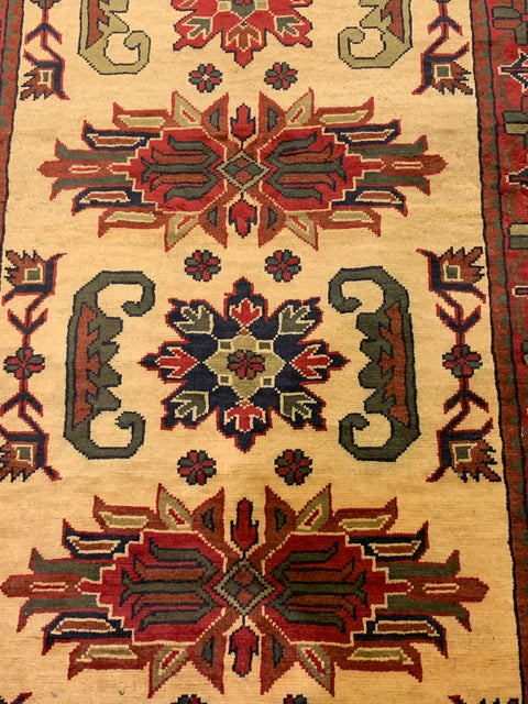 Terkaman Tribal Afghan Oriental Rug, size 3" x 9' 7"  (Q)