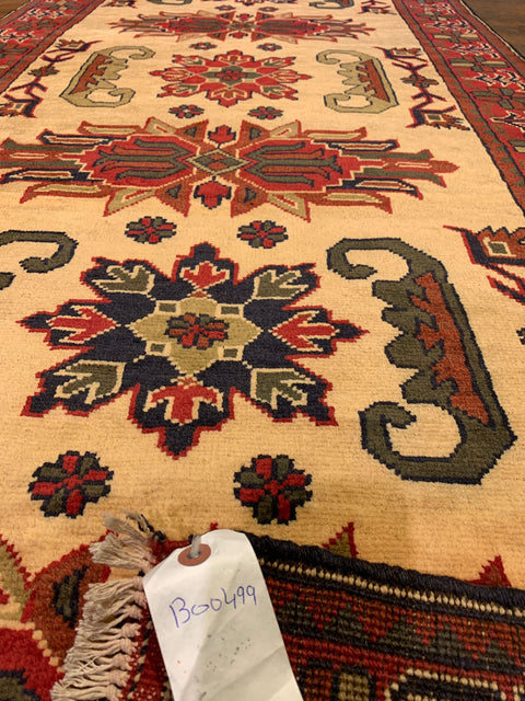 Terkaman Tribal Afghan Oriental Rug, size 3" x 9' 7"  (Q)