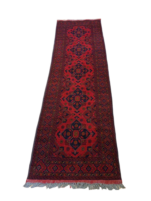 Terkaman Tribal Afghan Oriental Rug, size 2' 9" x 9' 7"  (C)
