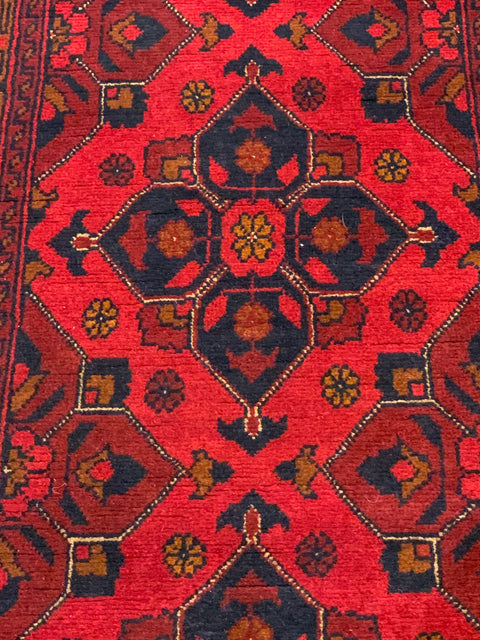 Terkaman Tribal Afghan Oriental Rug, size 2' 9" x 9' 7"  (C)