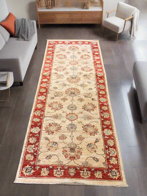 Hand-Knotted Sultanabad Vegetable-Dyed Wool Rug, 2' 6" x 7' 10" (K)