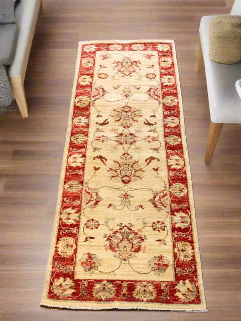 Hand-Knotted Sultanabad Vegetable-Dyed Wool Rug, 2' 5" x 9' 5"  (K)