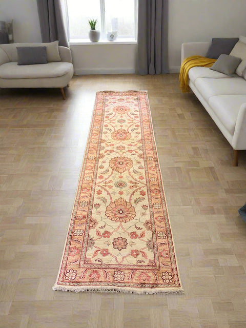 Hand-Knotted Sultanabad Vegetable-Dyed Wool Rug, 2' 5" x 9' 5" (K)