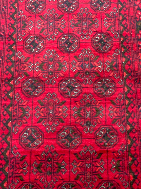 Terkaman Tribal Afghan Oriental Rug, size 2' 10" x 9' 3" (C)