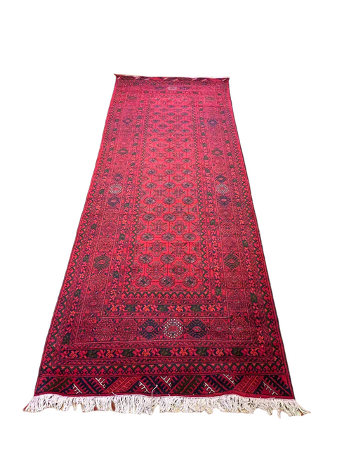 Terkaman Tribal Afghan Oriental Rug, size 2' 10" x 9' 3" (C)