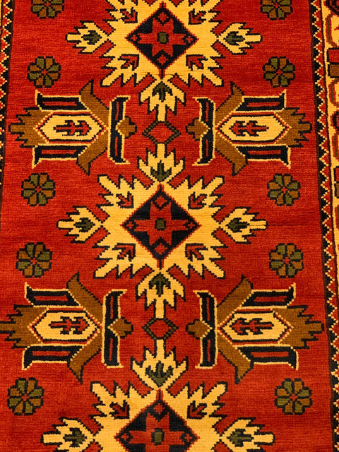 Terkaman Tribal Afghan Oriental Rug, size 2' 10" x 9' 7" (Q)