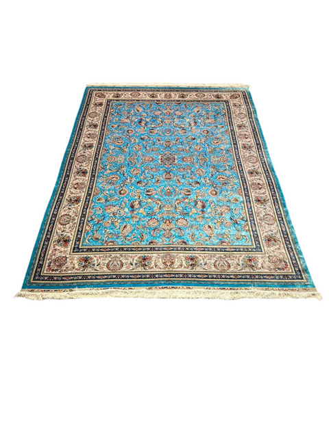 Exquisite 100% Silk Persian Design Rug – Elegant and Luxurious, size 8" x 11' 6"  (H)