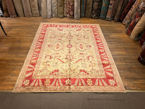 Hand-Knotted Sultanabad Vegetable-Dyed Wool Rug, 9" x 12"  (K)
