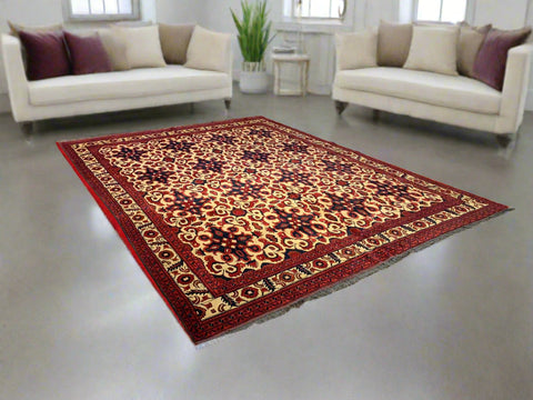 Terkaman Tribal Afghan Oriental Rug, size 9' 6"x 12' 5"  (C)