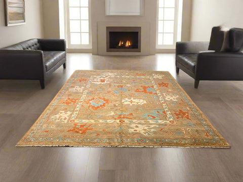 Hand-Knotted Sultanabad Vegetable-Dyed Wool Rug, 9' 2" x 11' 9"  (K)